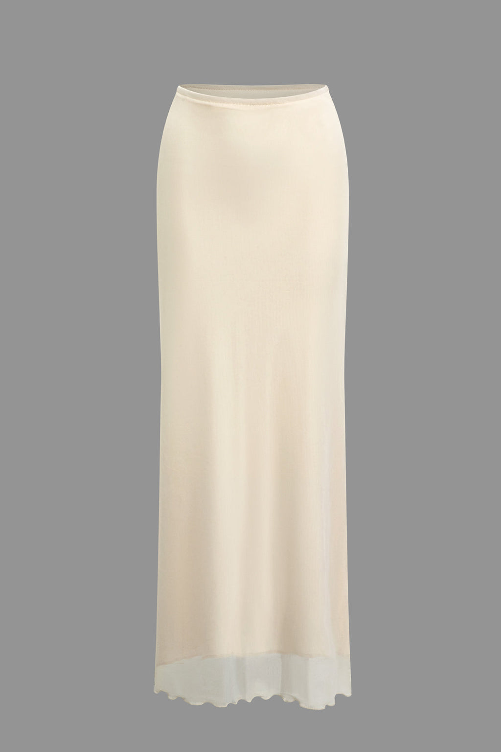 Büzgülü Çift Katmanlı Tül Askısız Yırtmaçlı Üst ve Maxi Etek Takımı