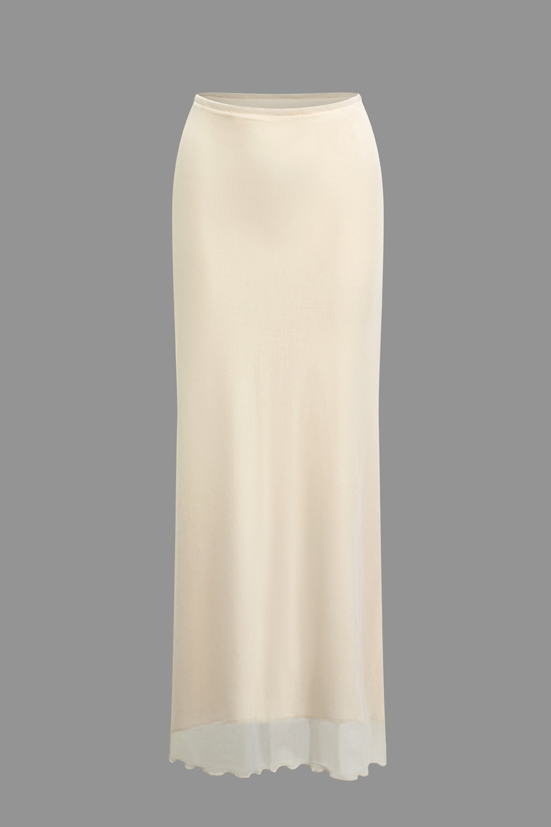 Büzgülü Çift Katmanlı Tül Askısız Yırtmaçlı Üst ve Maxi Etek Takımı