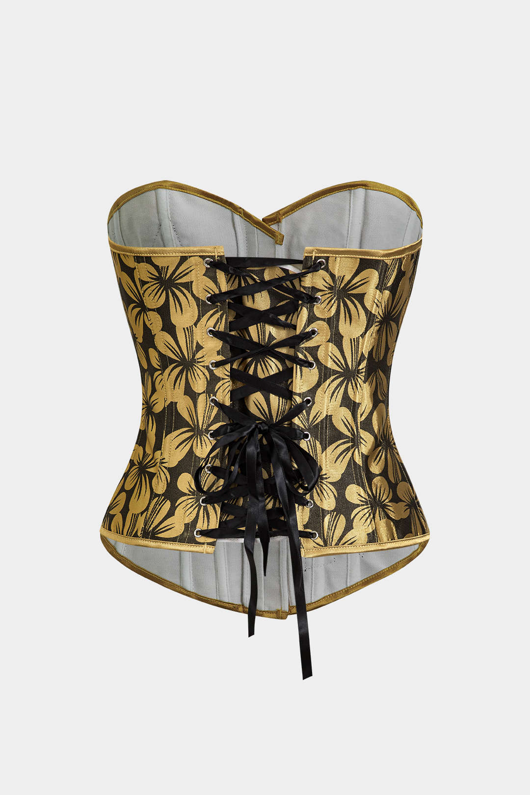 Çiçek Desenli Aplike Detaylı Korse Tüp Üst