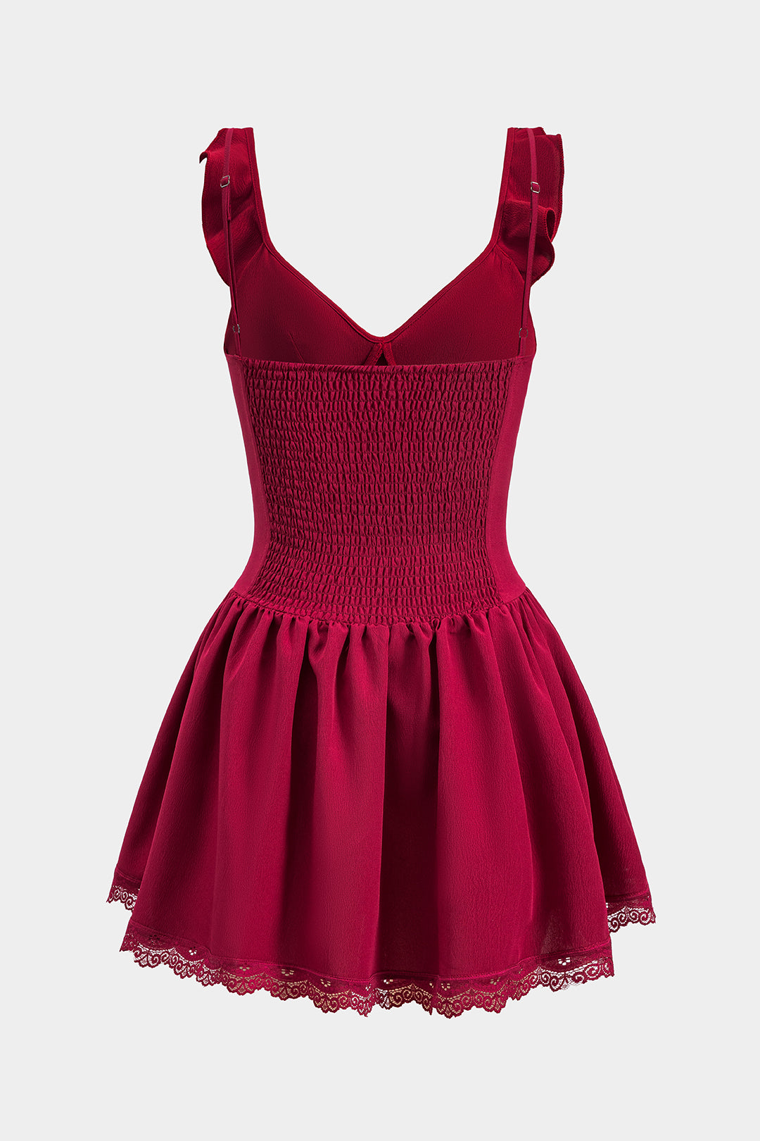 Büzgülü Bağcıklı Fırfırlı Büstiyer Mini Elbise