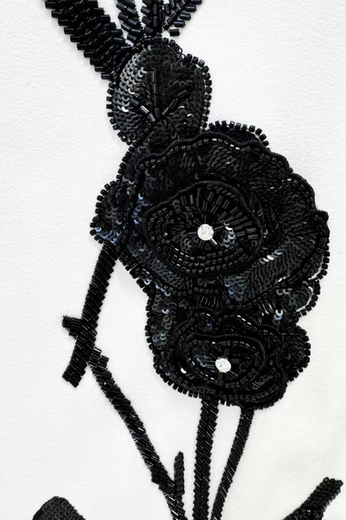 Çiçek İşlemeli Mini Elbise