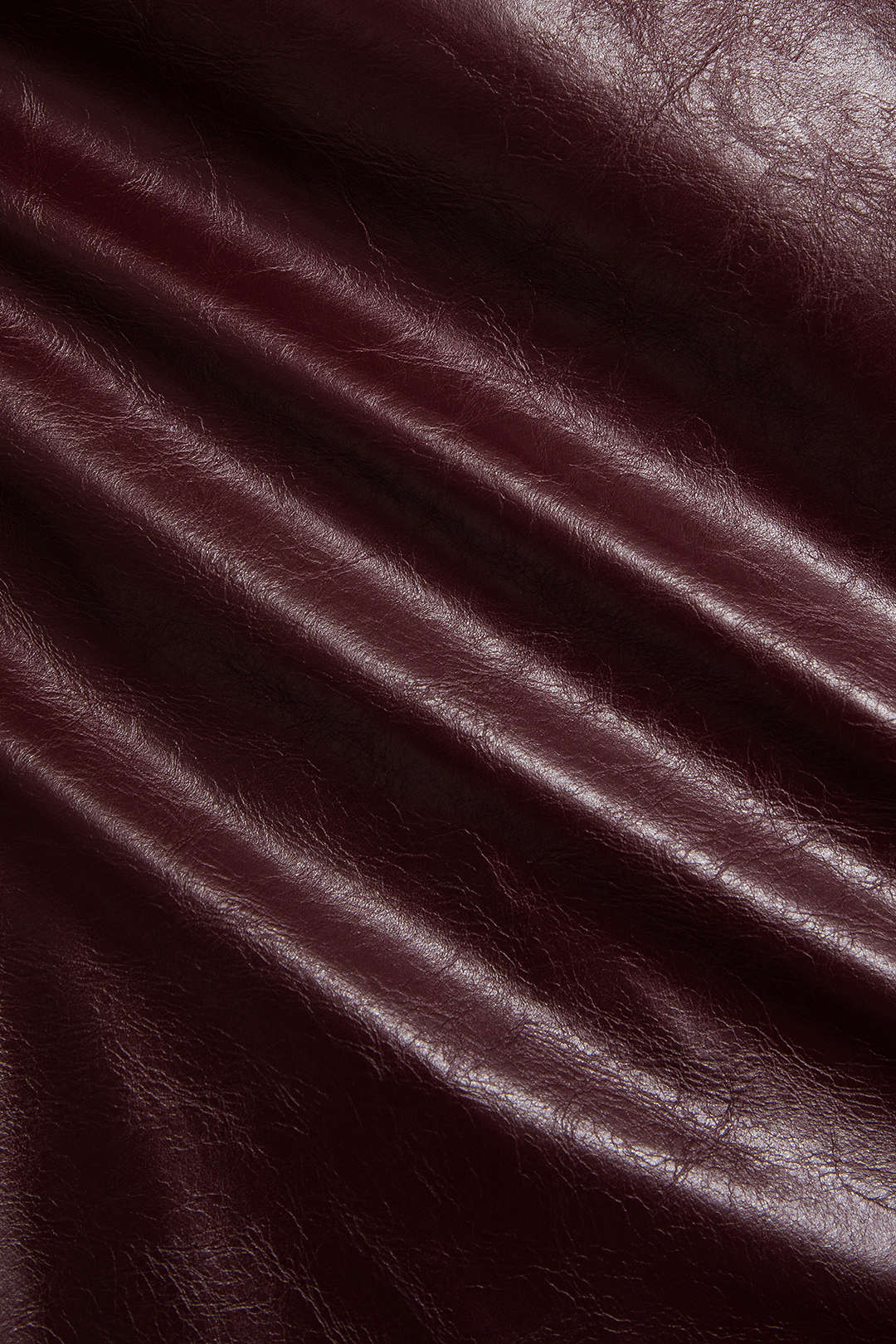 Büyük Beden Deri Patchwork Pileli Asimetrik Etek