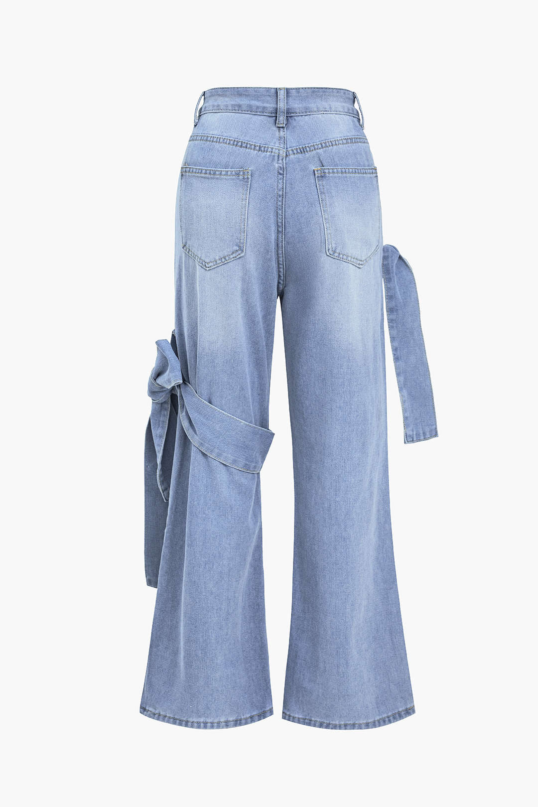 Denim Kravat Yıkanmış Cep Kot