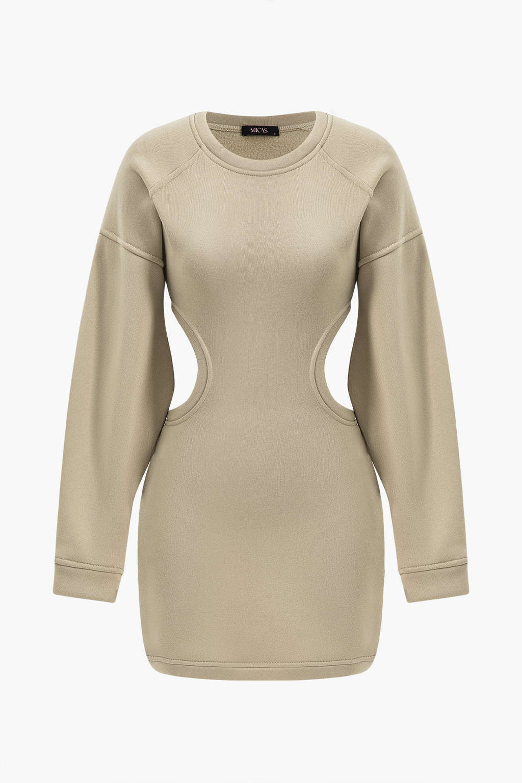 Belden Bağlamalı Fener Kol Mini Elbise