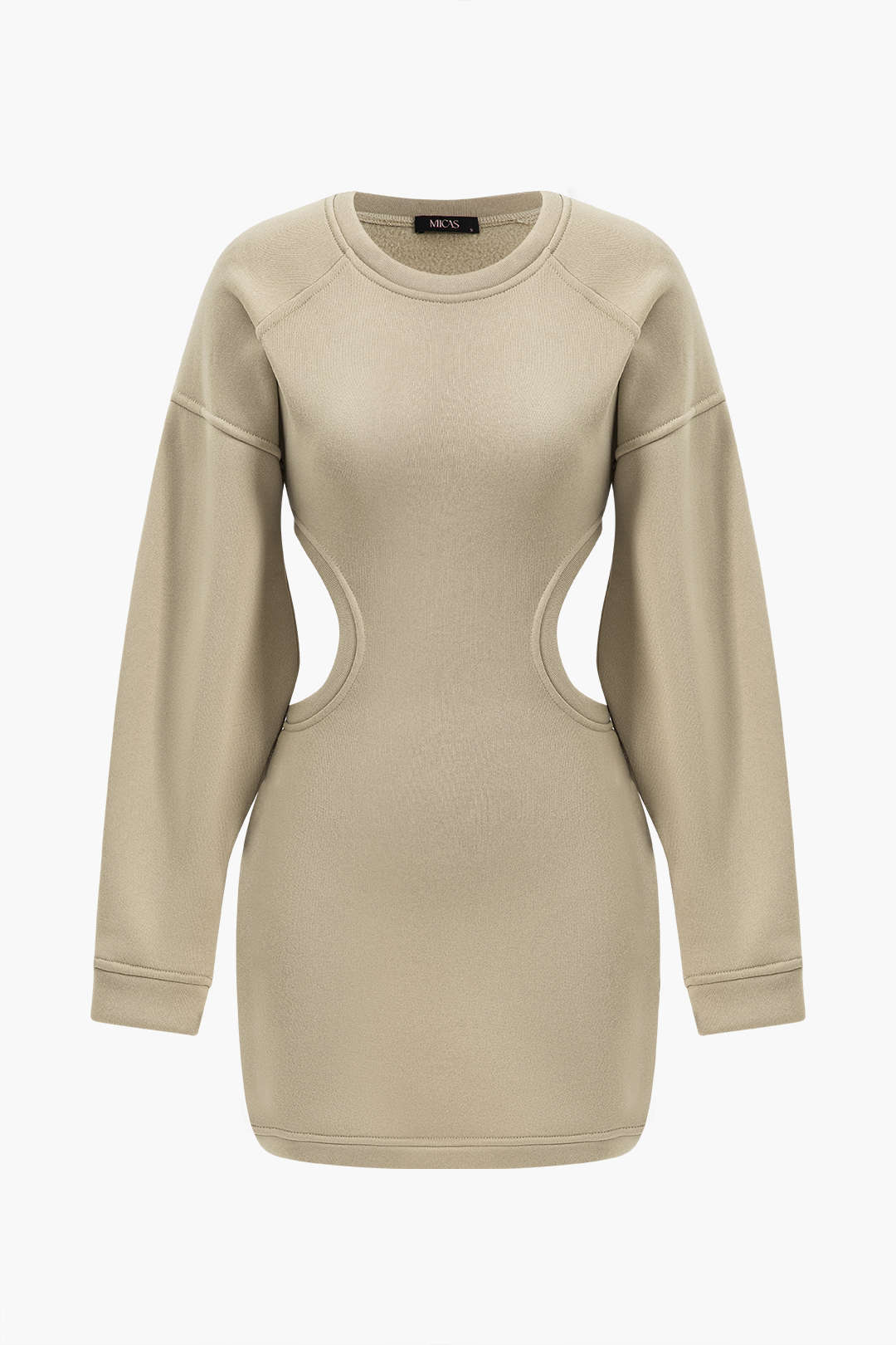 Belden Bağlamalı Fener Kol Mini Elbise