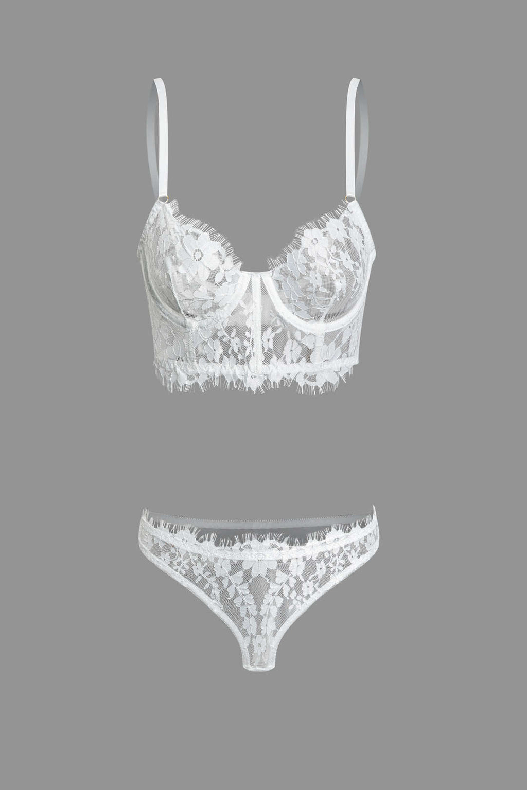 Dantel Büstiyer Cami Üst ve İç Giyim Takımı