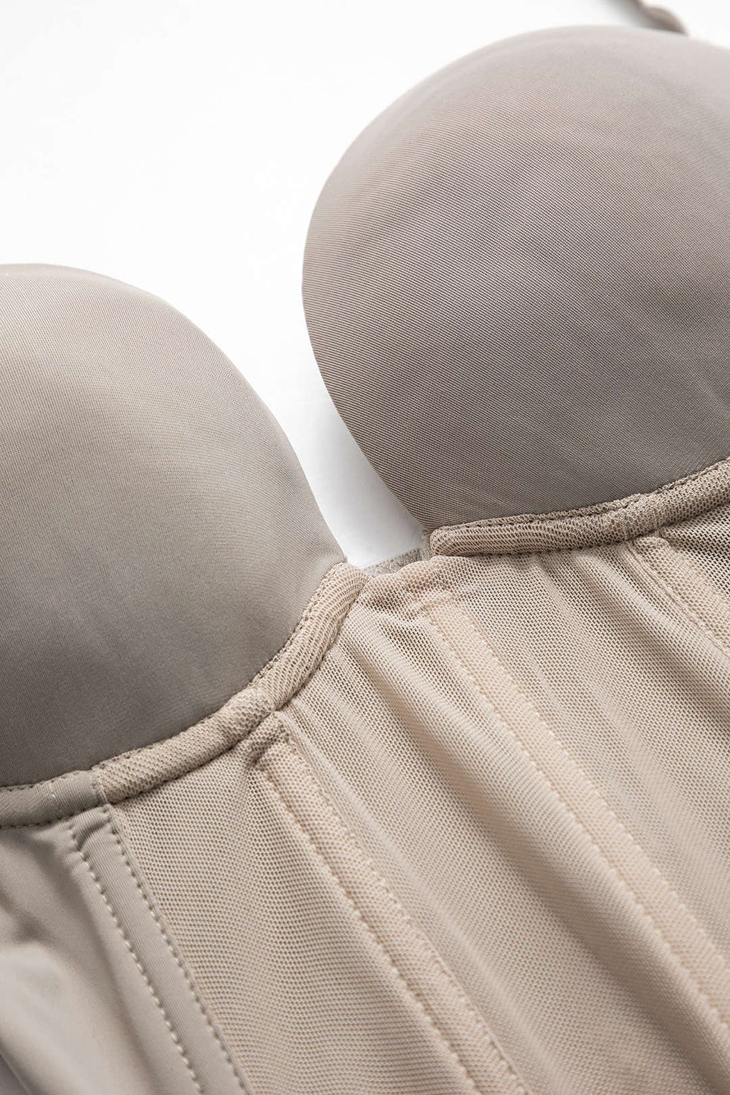 Ağ Detaylı Patchwork Korseli Bustiyer Askılı Bodysuit