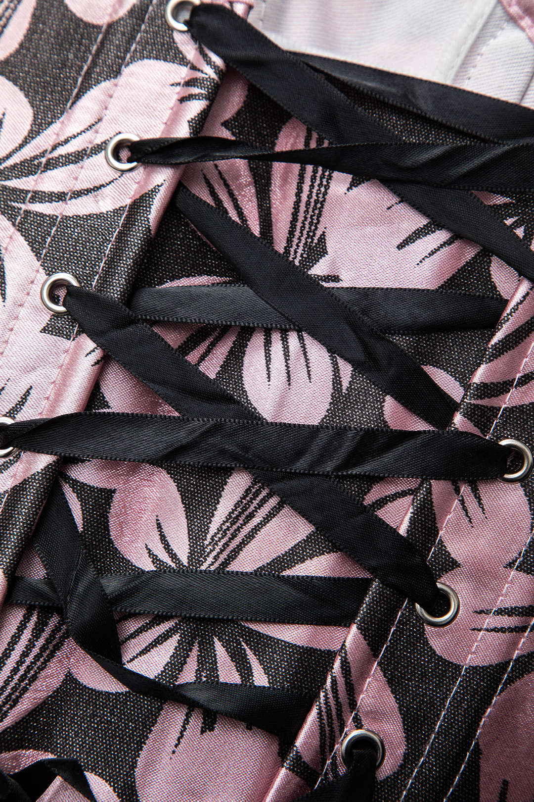 Çiçek Desenli Aplike Detaylı Korse Tüp Üst