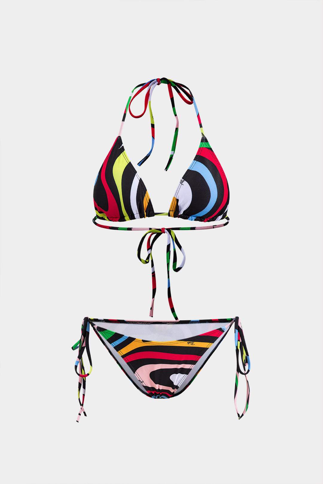 Çizgili Bağlamalı Bikini Takımı