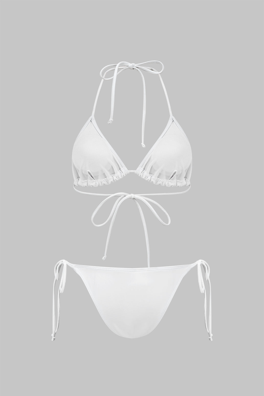 Bağlamalı Bikini ve Uzun Kollu Elbise Örtüsü 3'lü Set