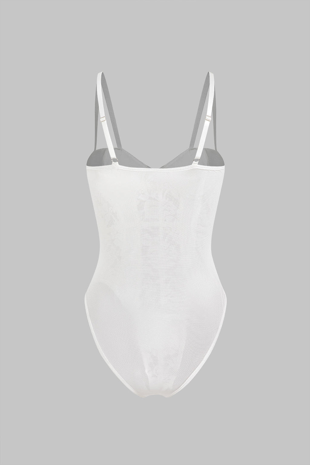 Ağ Mesh Dantel Nakışlı Bustier Korse Slip İç Çamaşırı Bodysuit