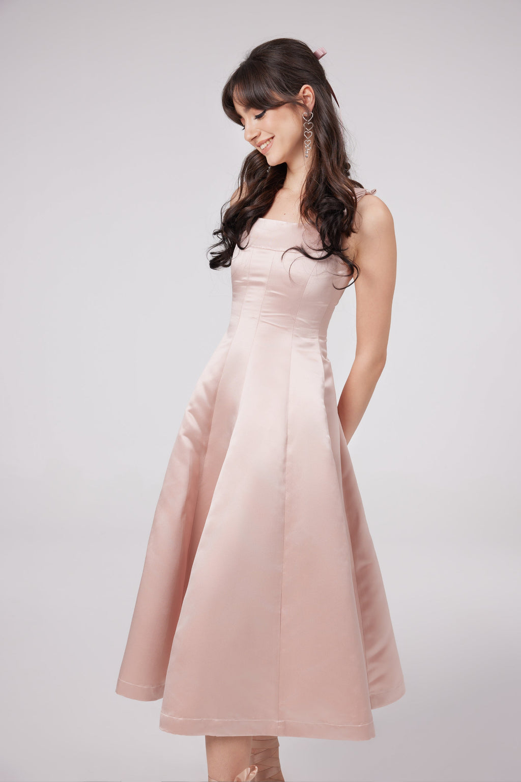 Coralie pile midi elbise