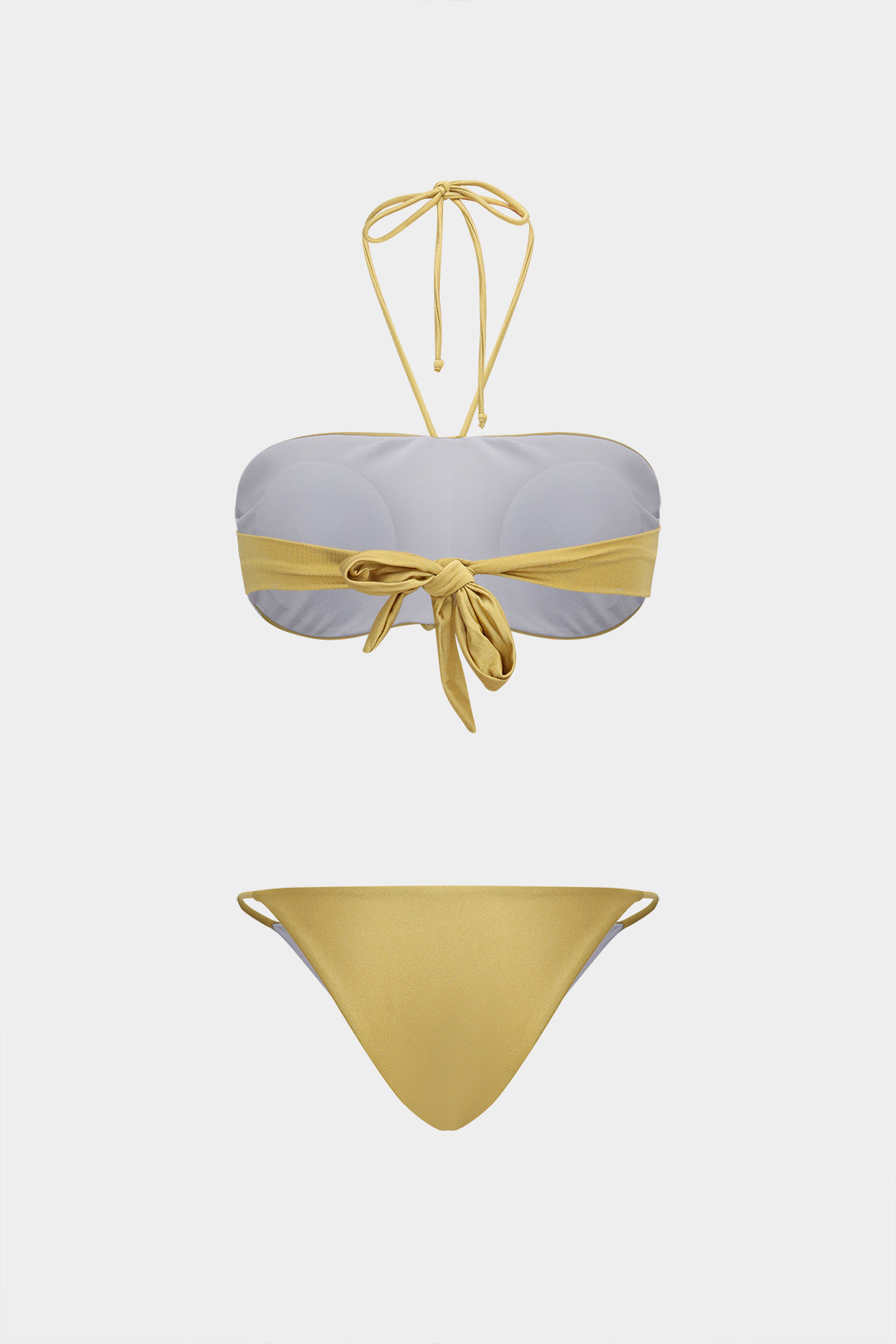 Büzgülü Bağlamalı Sırt Dekolteli Bikini Takımı