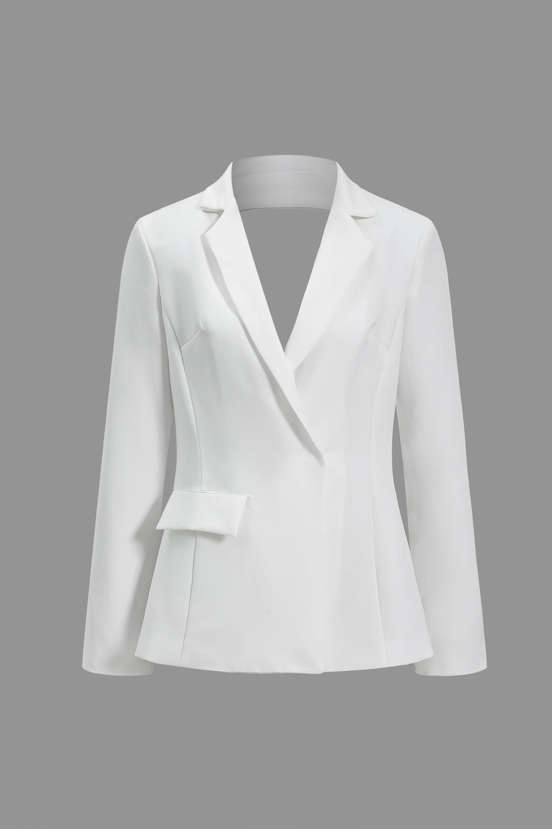 Çentikli Yaka Sırtı Açık Blazer