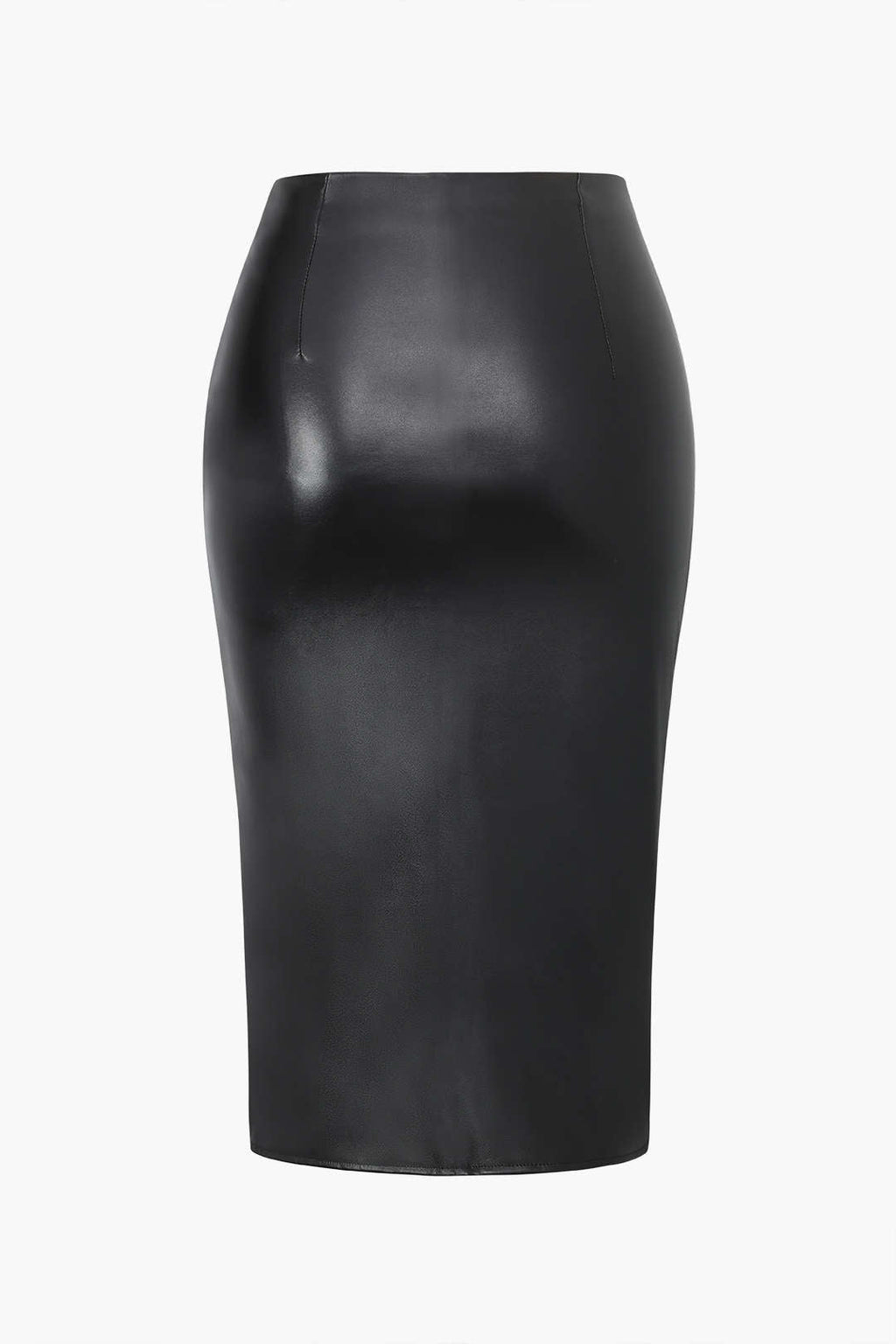 Büyük Beden Deri Dantelli Fermuarlı Etek