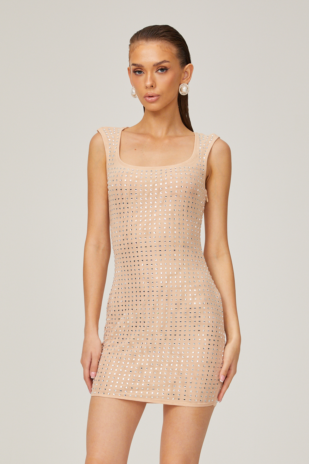 Arantxa kristal mini elbise