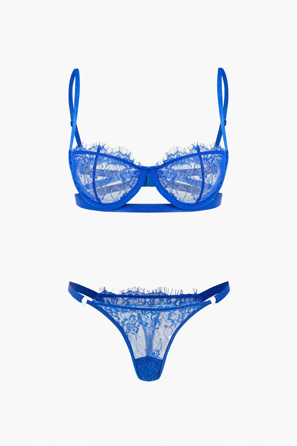 Dantel Metal Halka Detaylı İki Parça Bustiyer