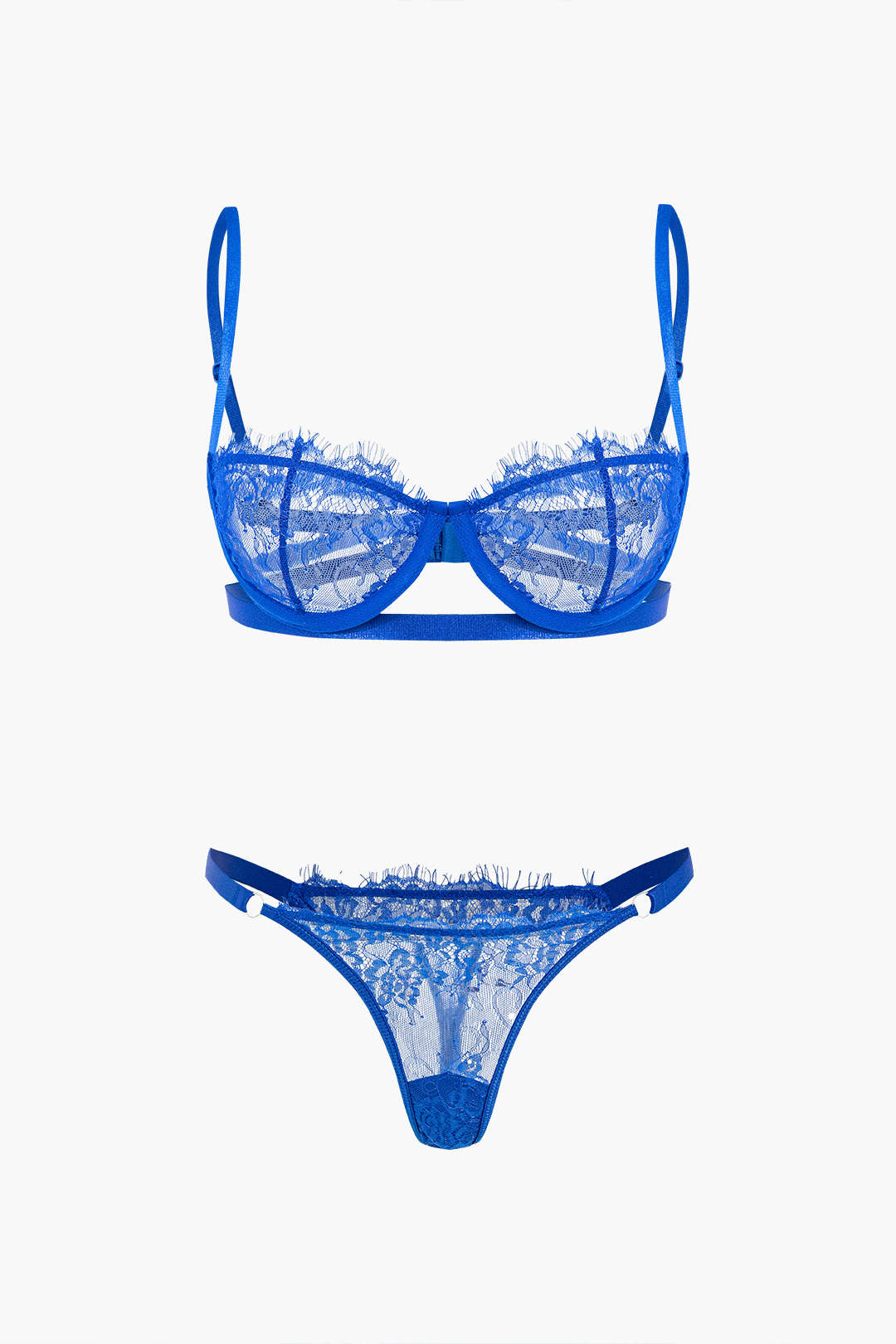 Dantel Metal Halka Detaylı İki Parça Bustiyer