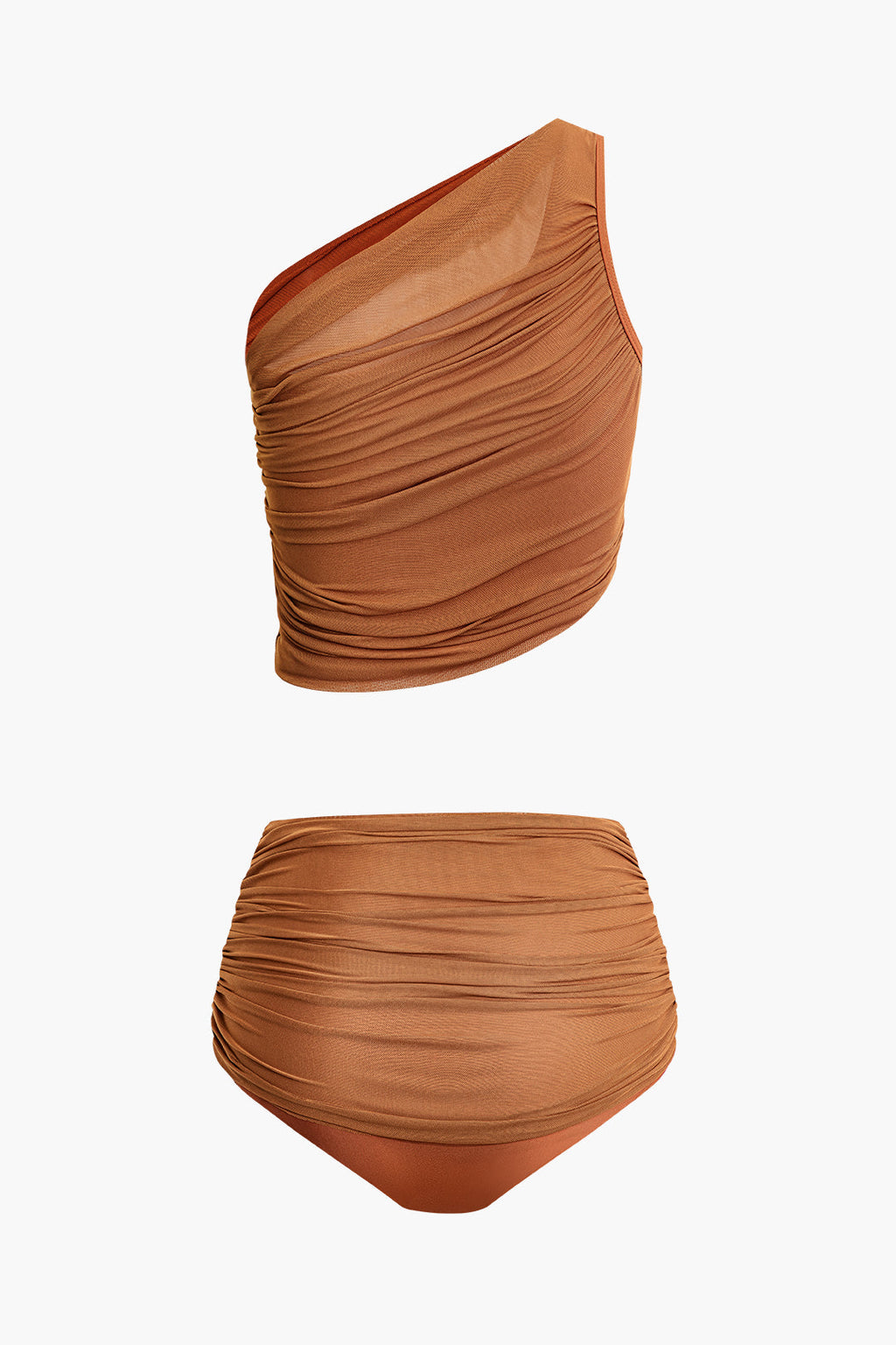 Asimetrik Büzgülü Kolsuz File Mayo