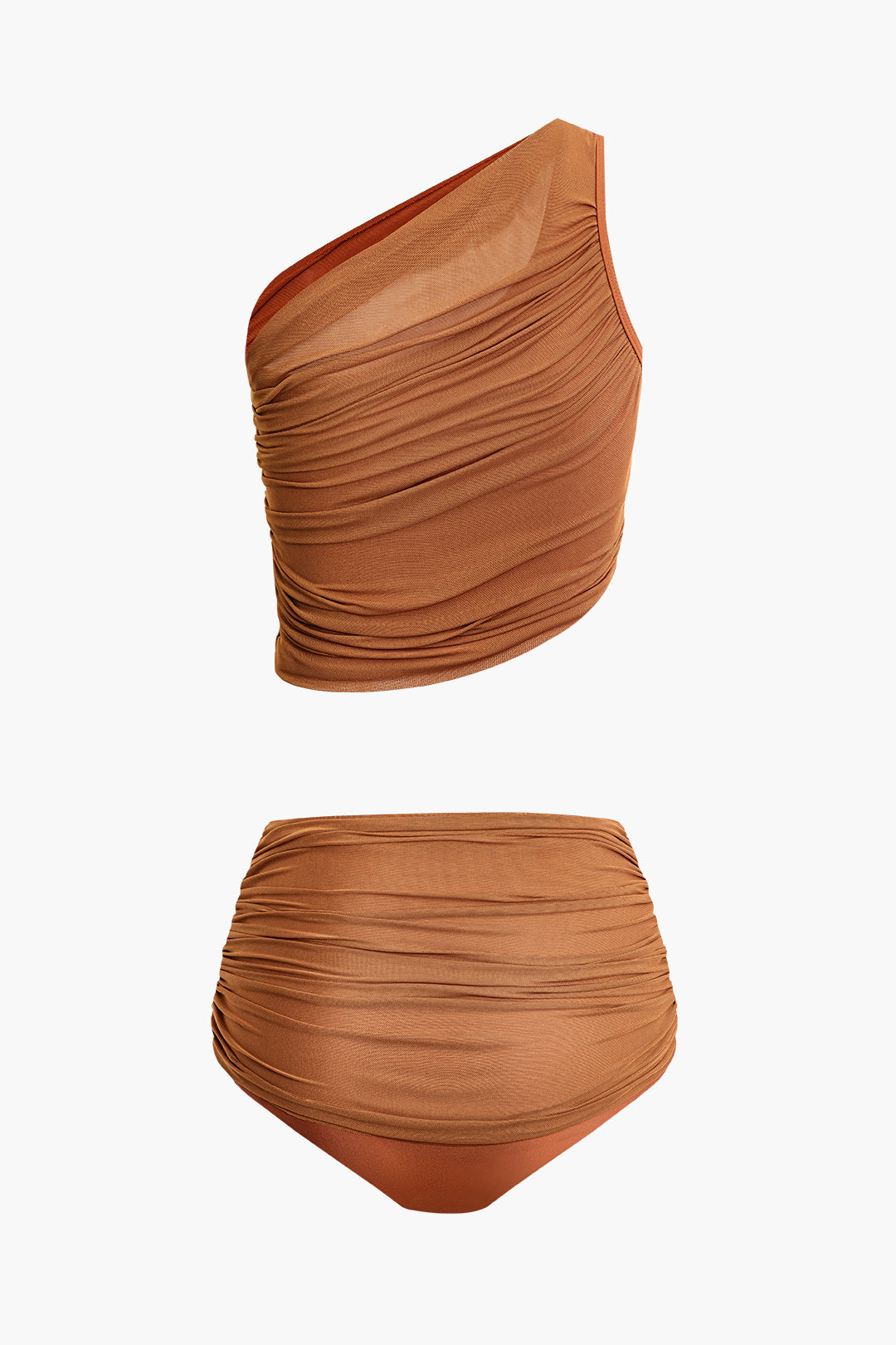 Asimetrik Büzgülü Kolsuz File Mayo