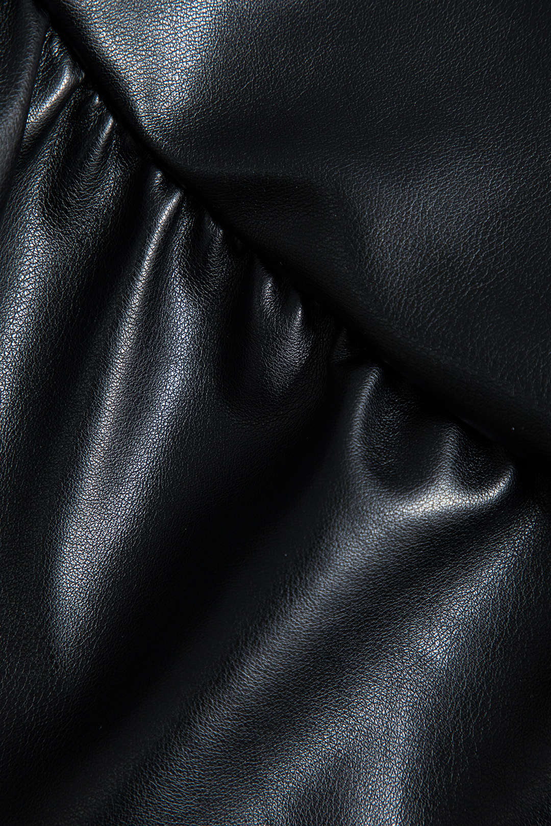 Büyük Beden Deri Kravatlı Önü Patchwork Etek