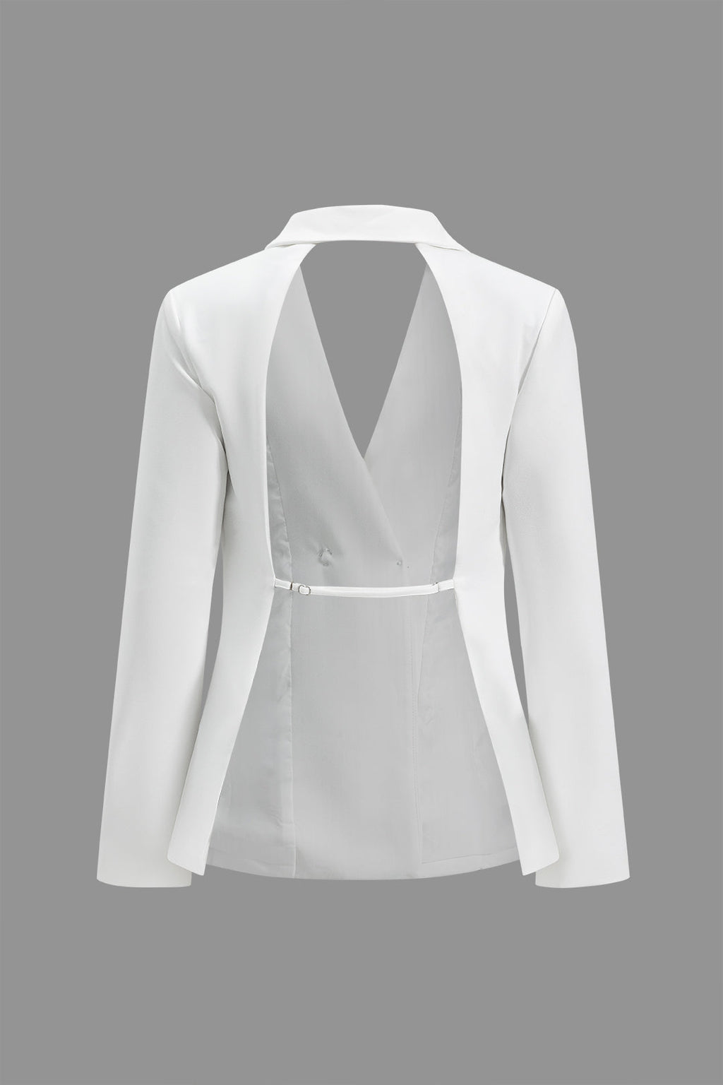 Çentikli Yaka Sırtı Açık Blazer