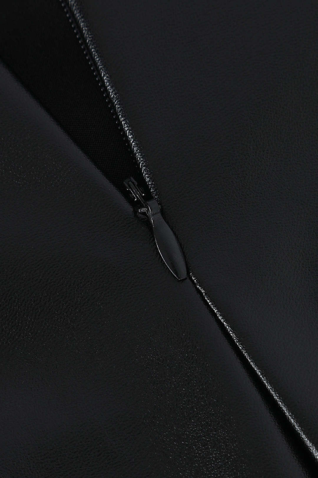 Büyük Beden Deri Dantelli Fermuarlı Etek