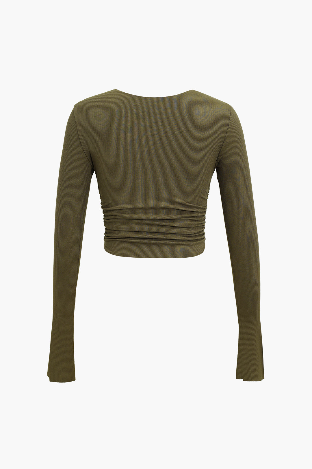 Dantelli V Yaka Yırtmaçlı Kol top