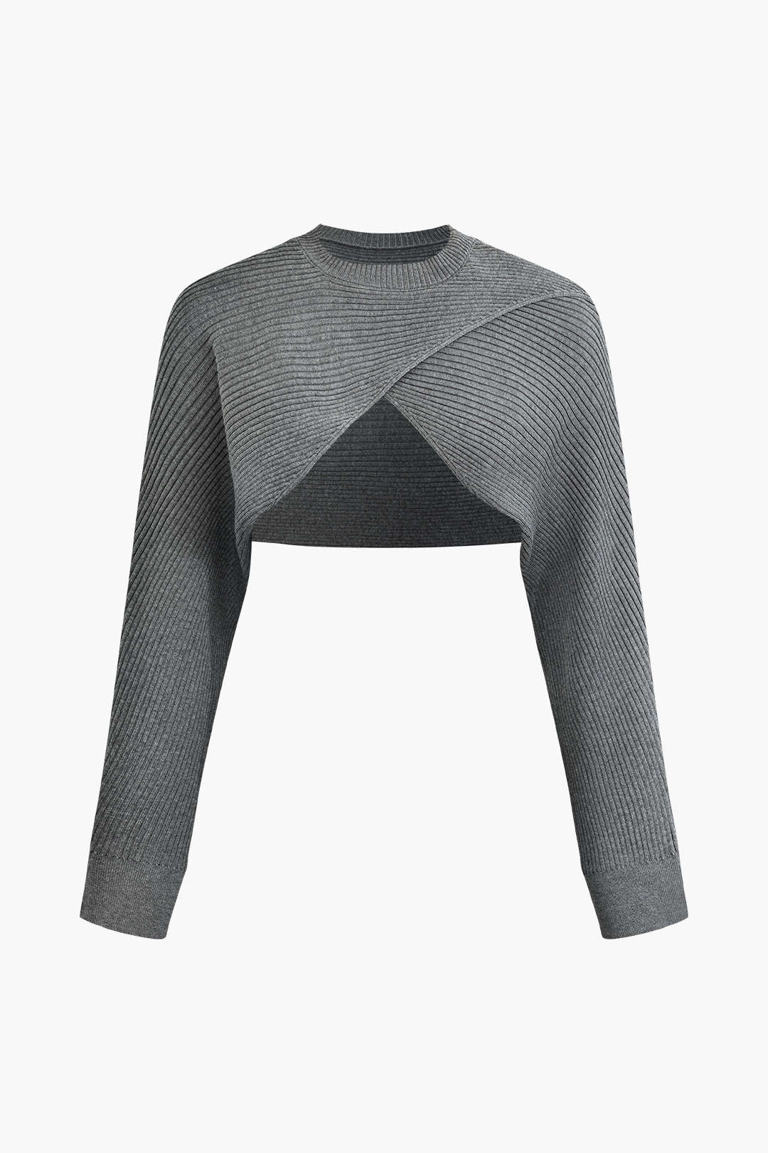 Çapraz Kesim Crop Top Ve Asimetrik Büzgülü Mini Elbise Takımı