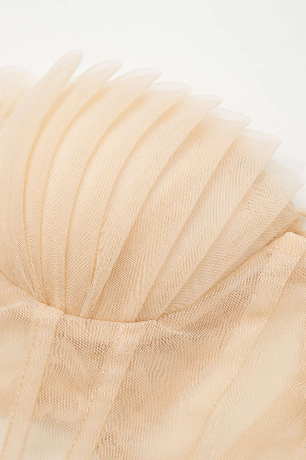 Bağlama Detaylı Şeffaf Mesh Korse Straplez Üst