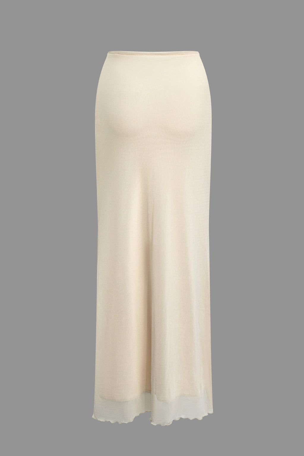 Büzgülü Çift Katmanlı Tül Askısız Yırtmaçlı Üst ve Maxi Etek Takımı