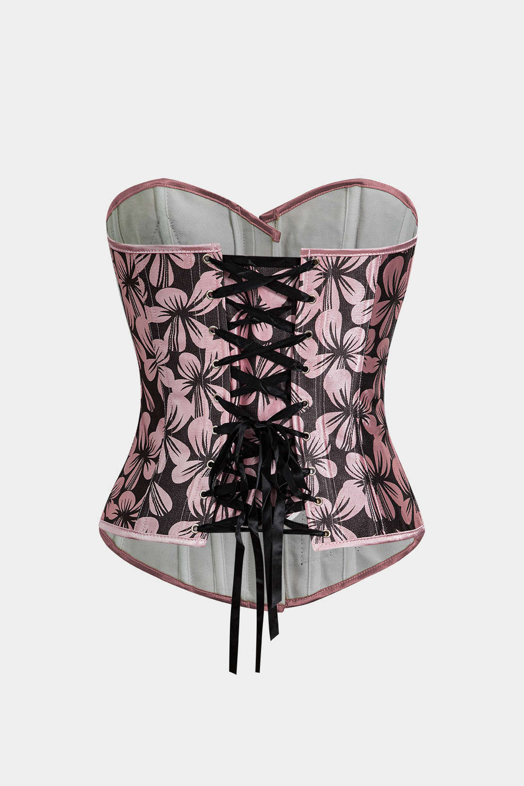 Çiçek Desenli Aplike Detaylı Korse Tüp Üst