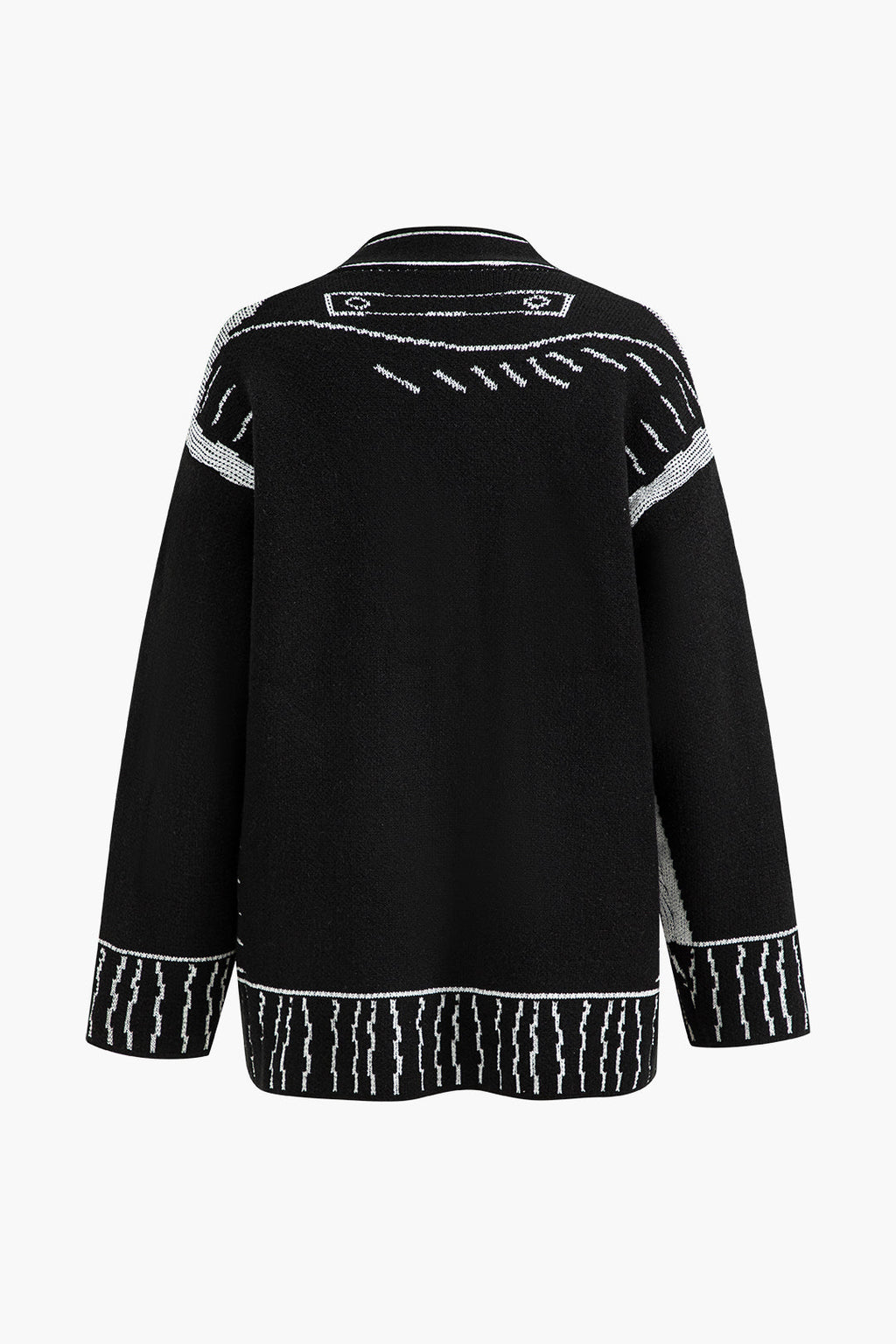 Çizgi Desenli Kazak Hırka