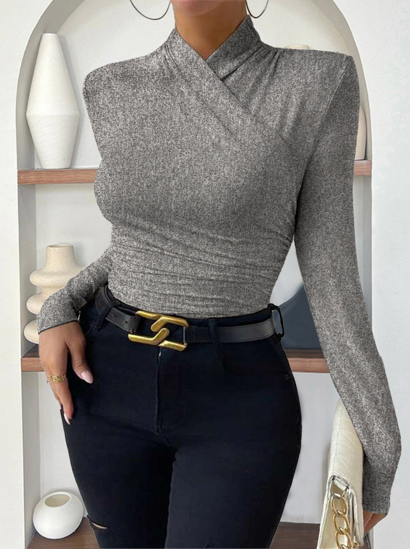 Dantelli Çapraz Uzun Kollu top