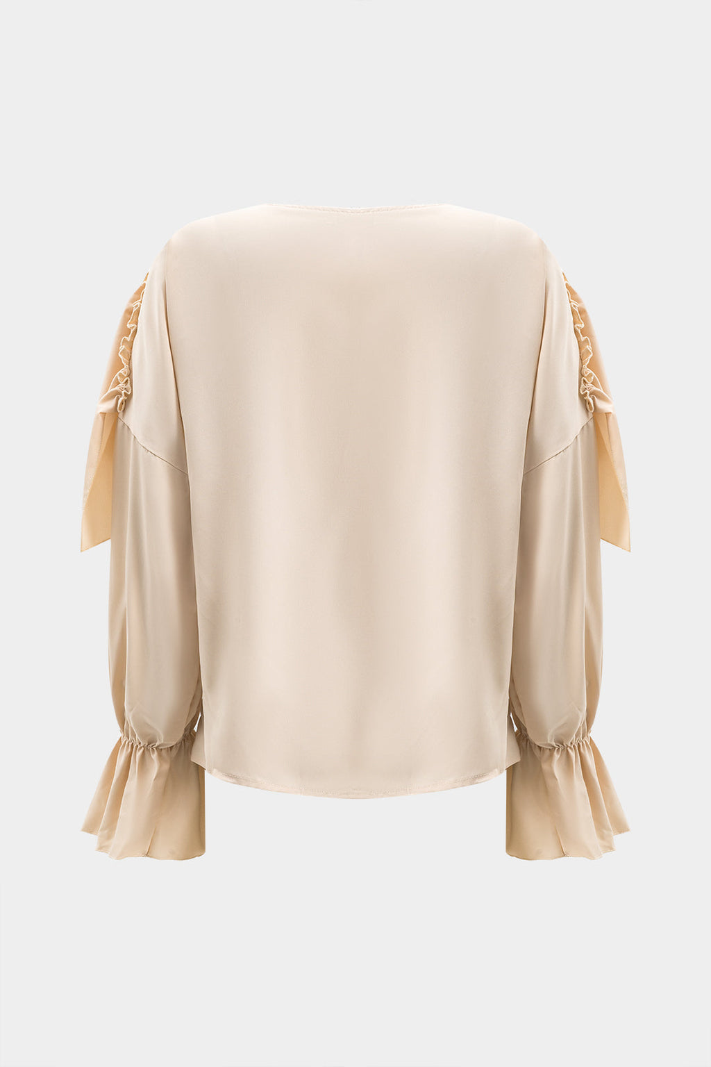 Büzgülü Volanlı Uzun Kollu Gömlek