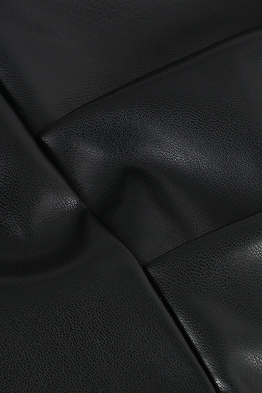 Asimetrik Dantelli Deri Mini Etek