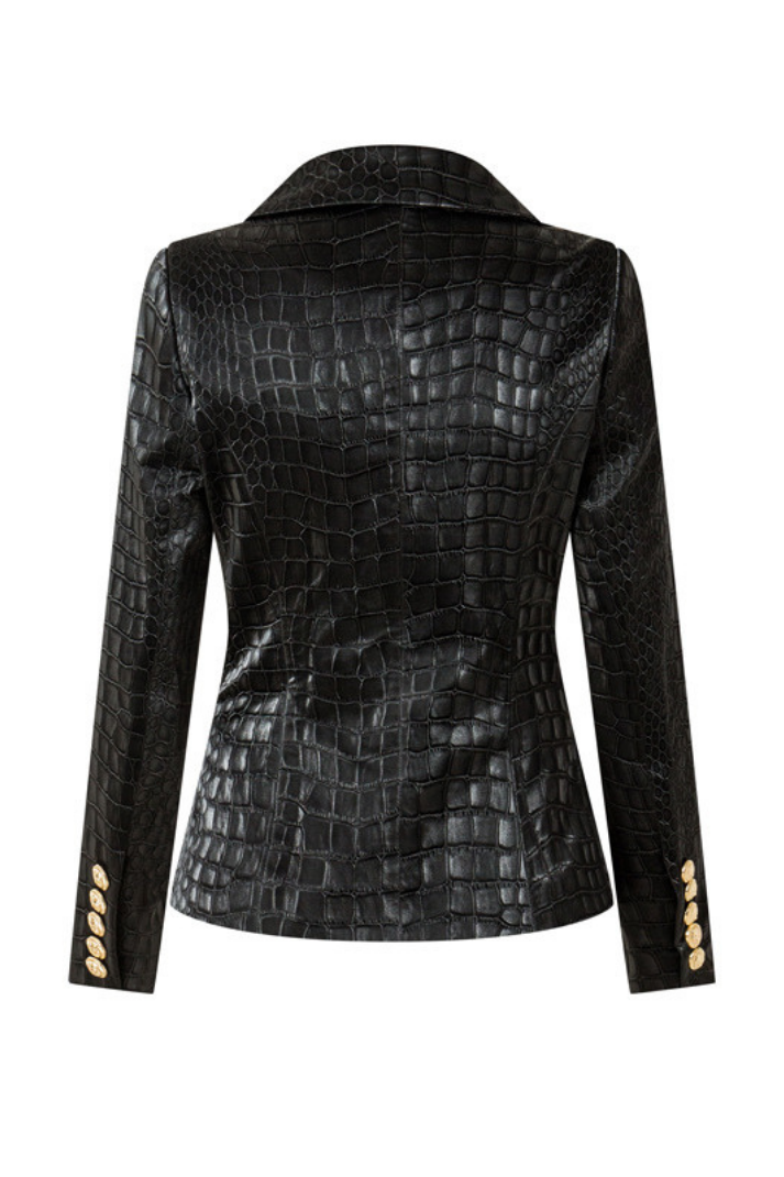 Candide Krokodil Vatkalı Deri Ceket