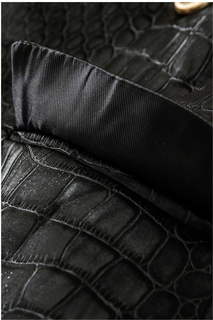 Candide Krokodil Vatkalı Deri Ceket