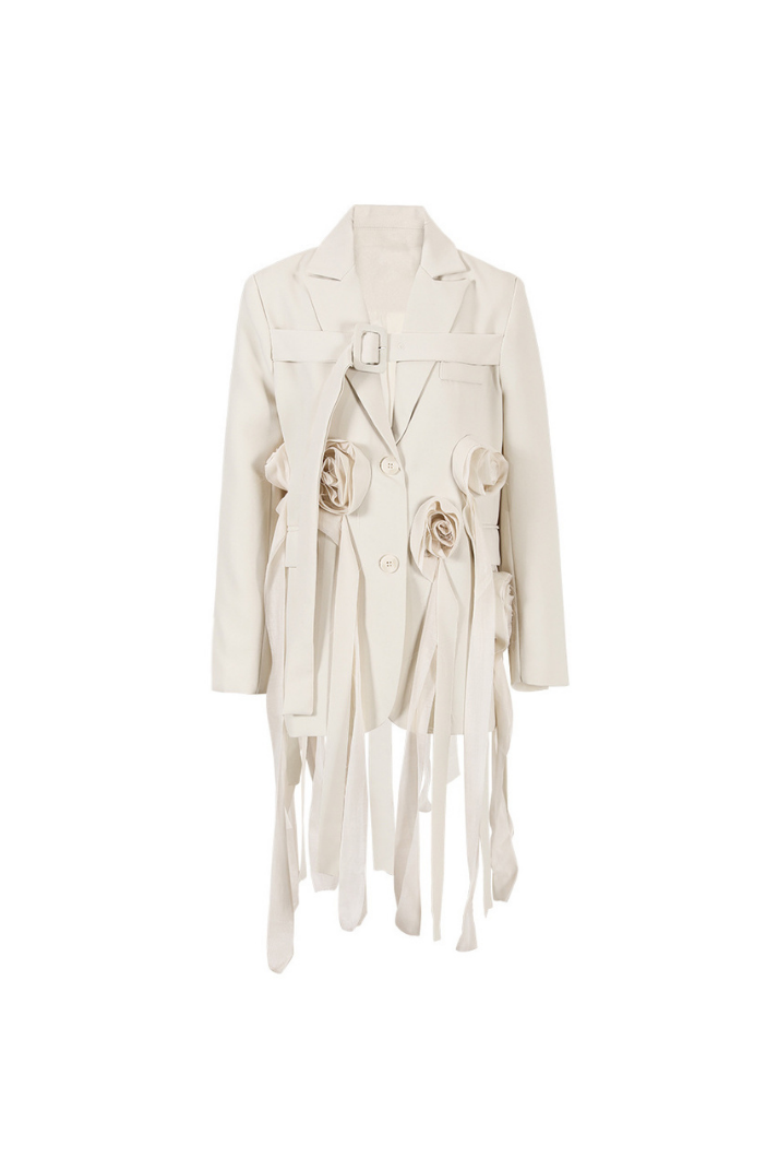 Clara Çiçek Aplikeli Kurdele Tasarımlı Blazer Ceket