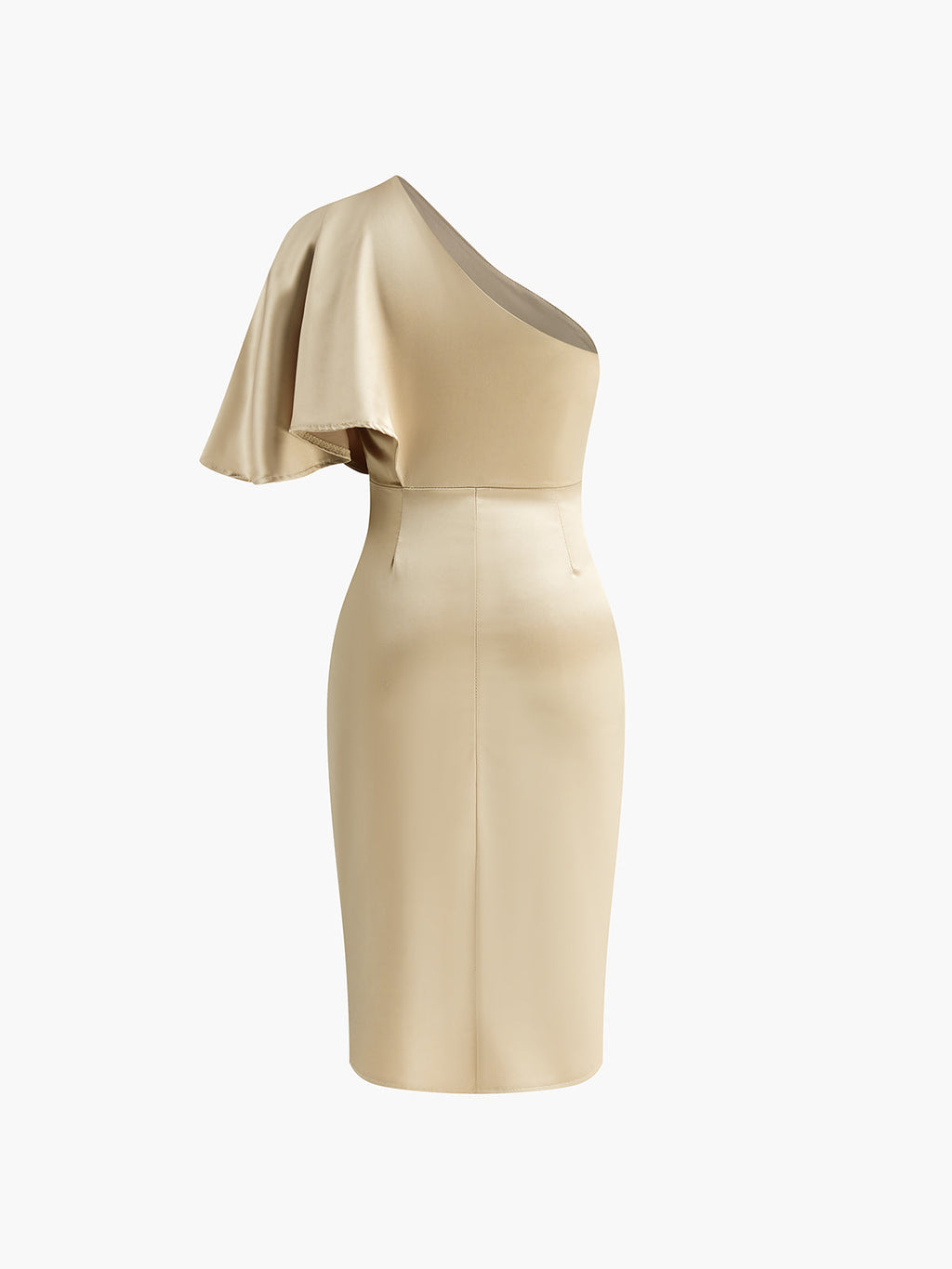 Asimetrik Fermuarlı Midi Elbise