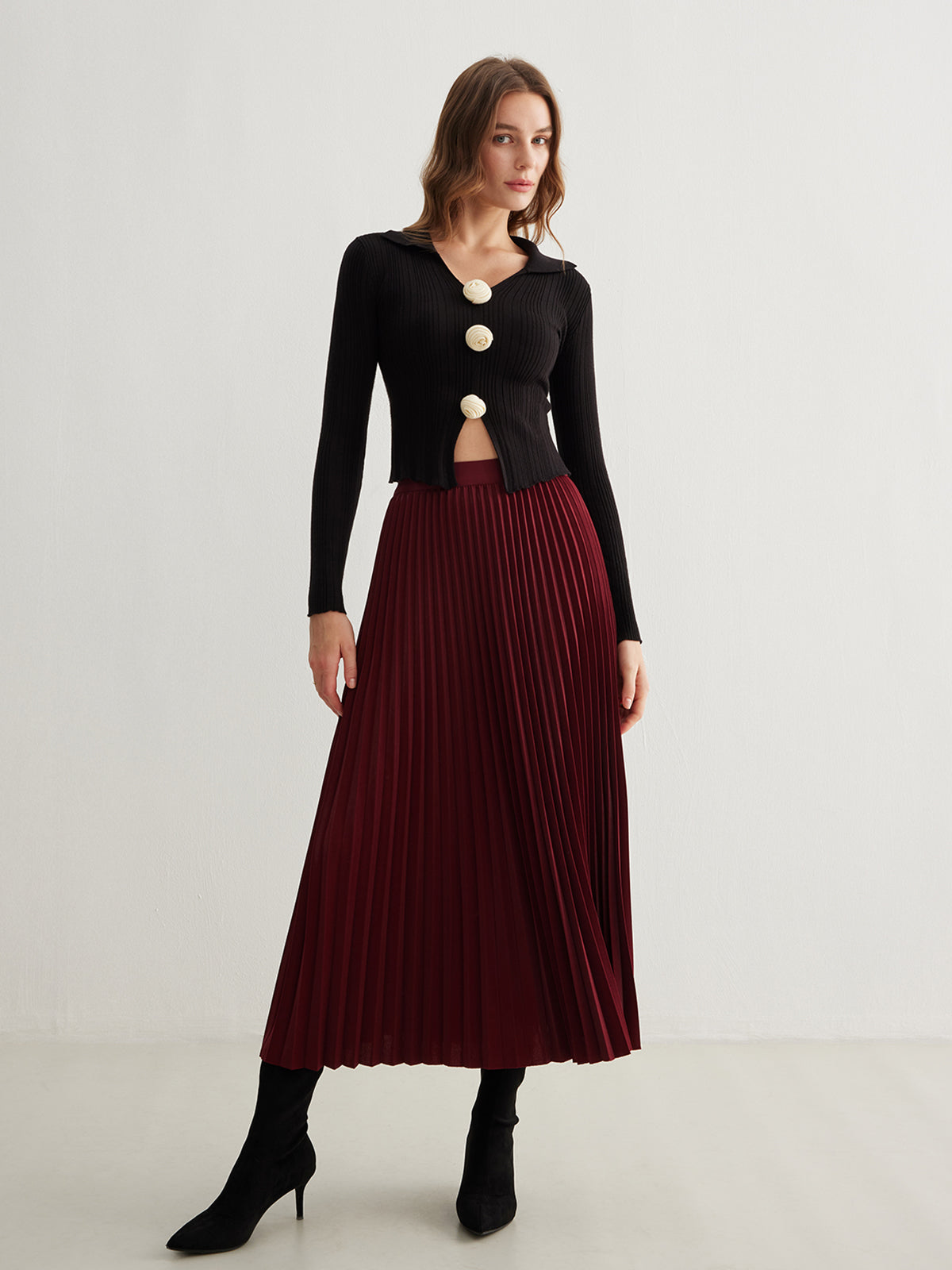 Çiçek Detaylı Kazak