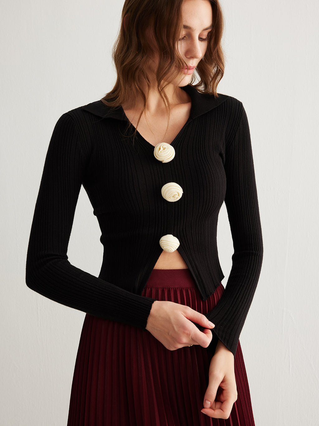 Çiçek Detaylı Kazak