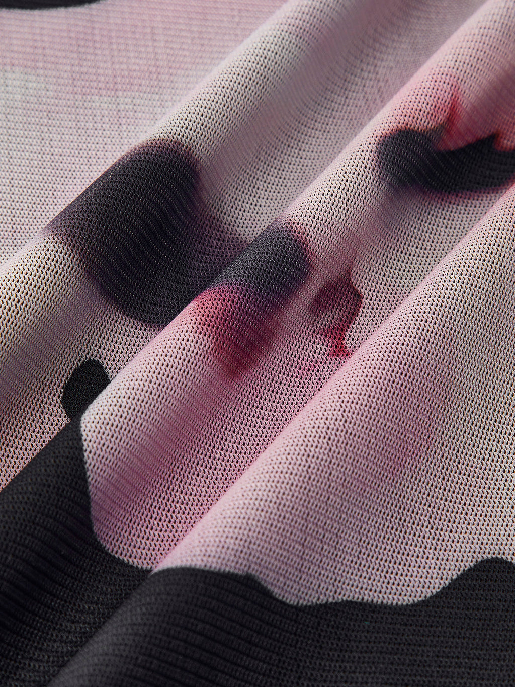 Asimetrik Yaka Çiçek Desenli Tül Elbise