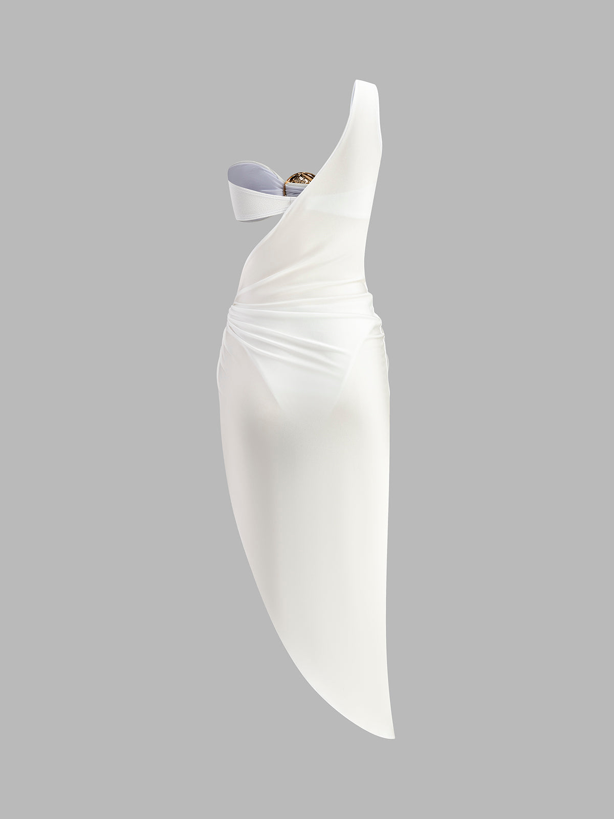 Altın Detaylı Plaj Üstlü Bikini ve Mayo Eteği Pareo Takım