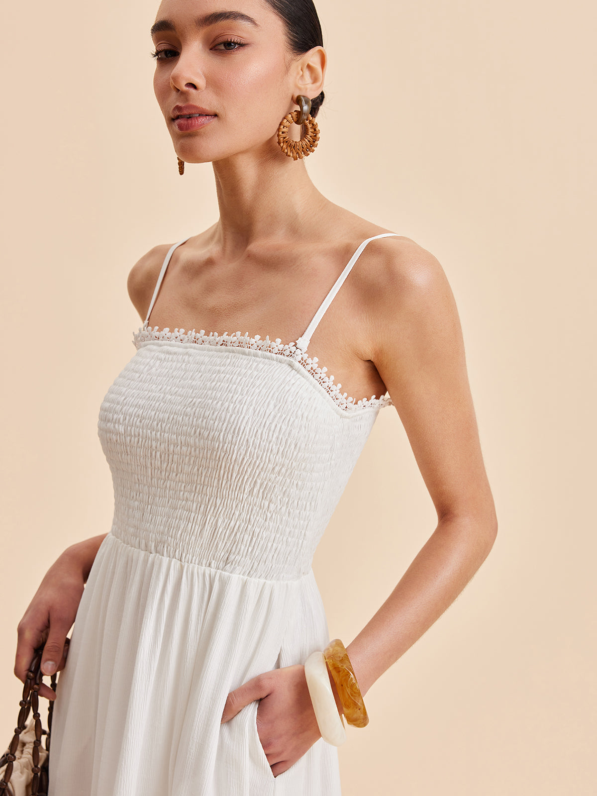 askılı midi elbise