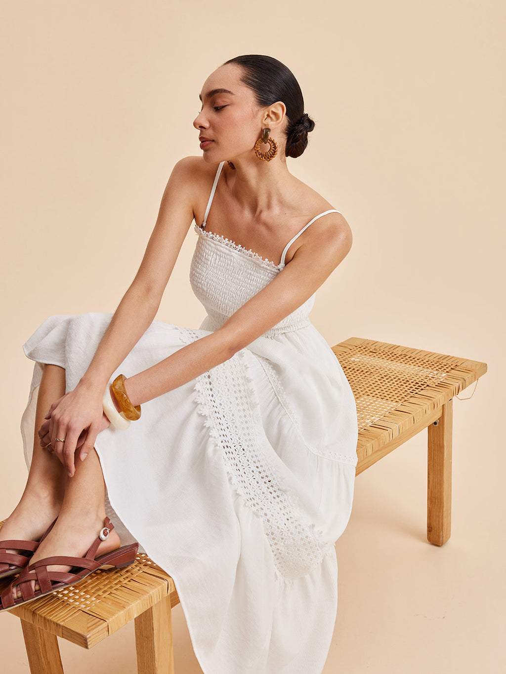 askılı midi elbise