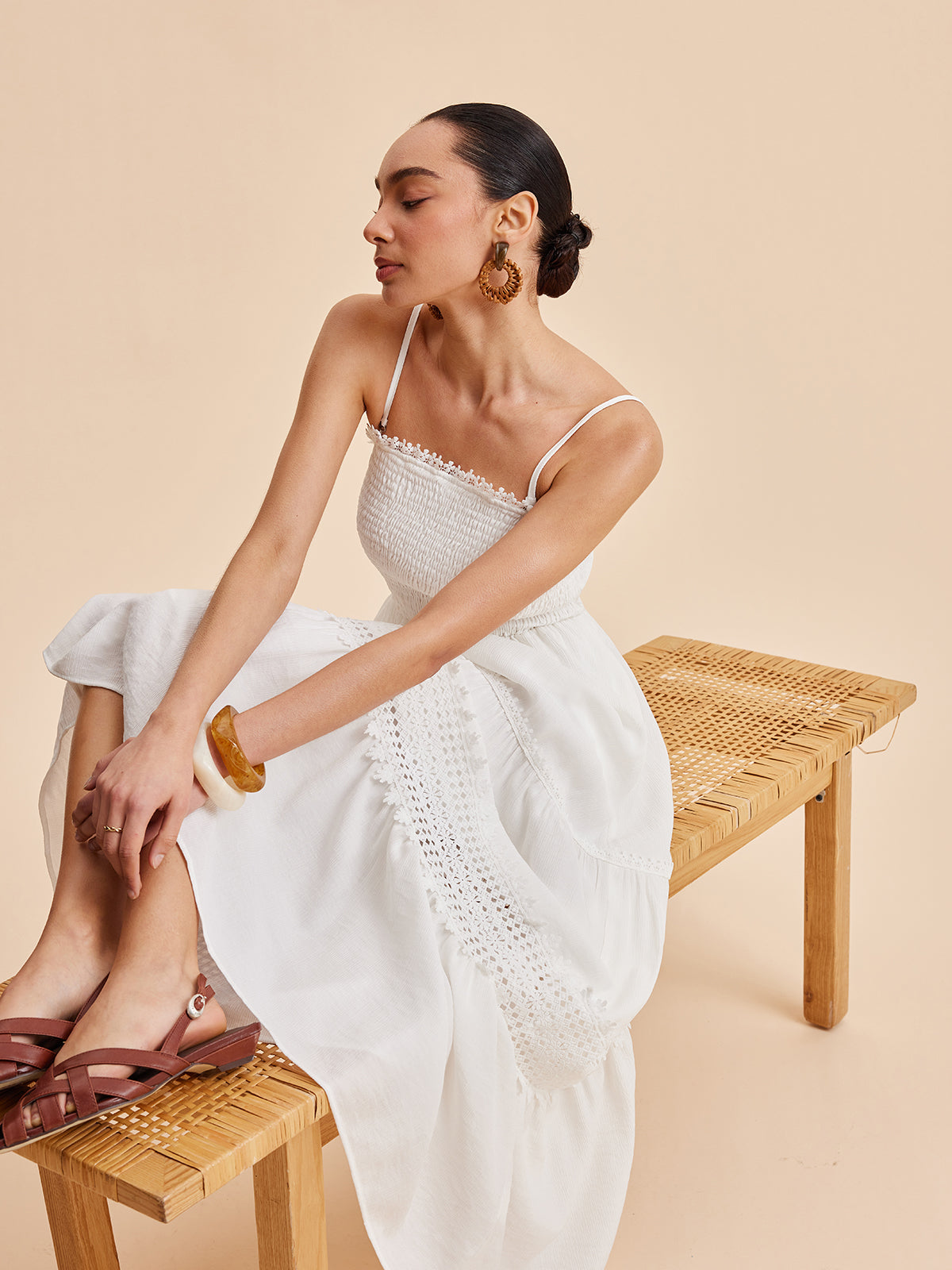 askılı midi elbise