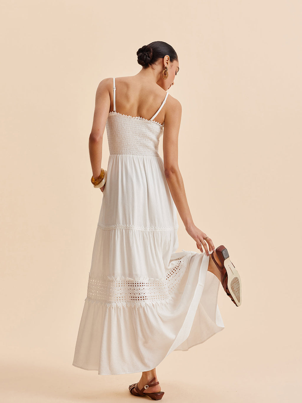 askılı midi elbise