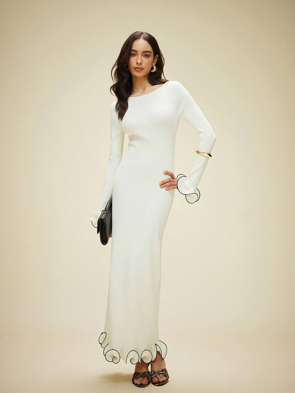 açık sırt midi elbise