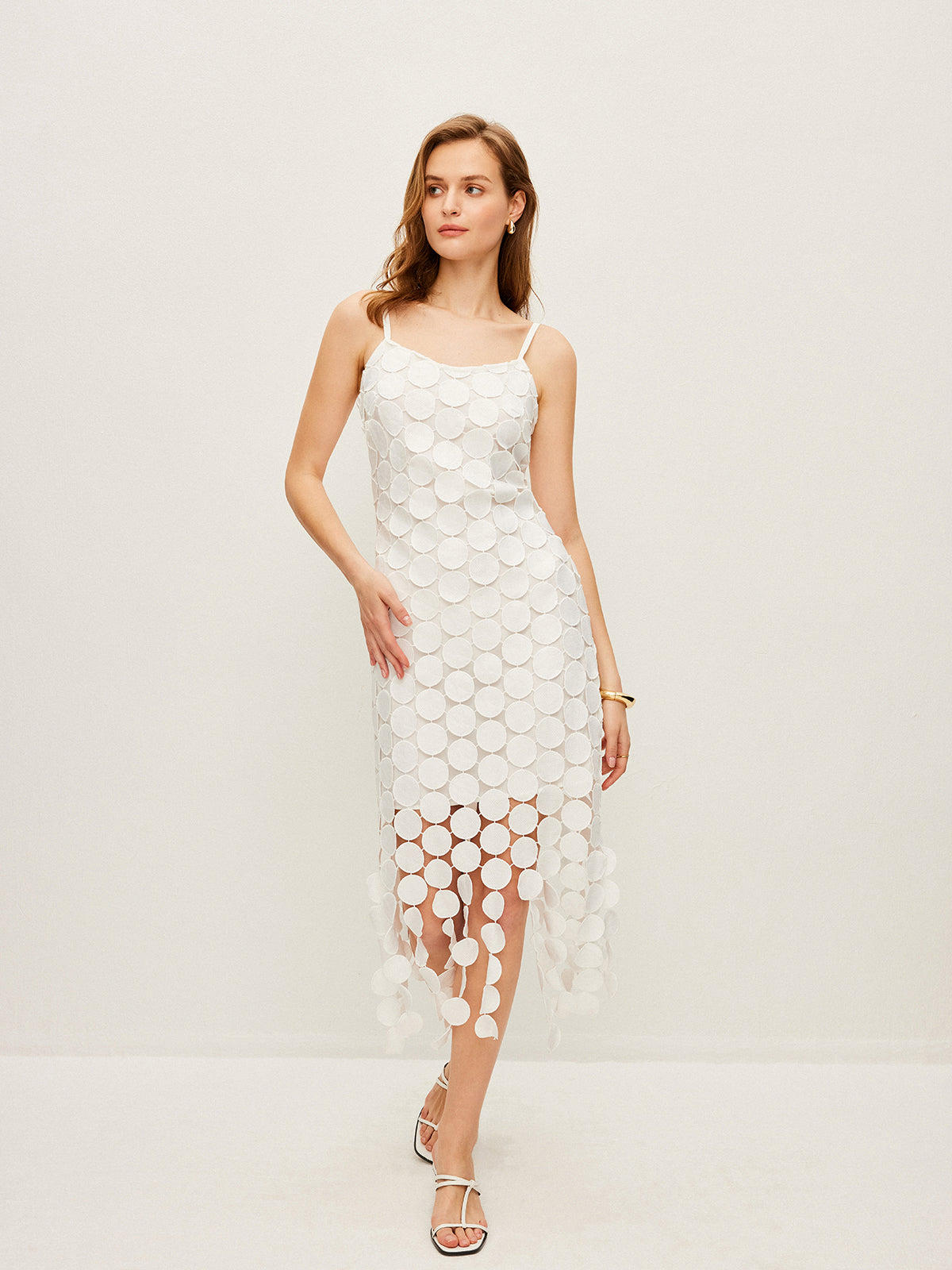 askılı midi elbise